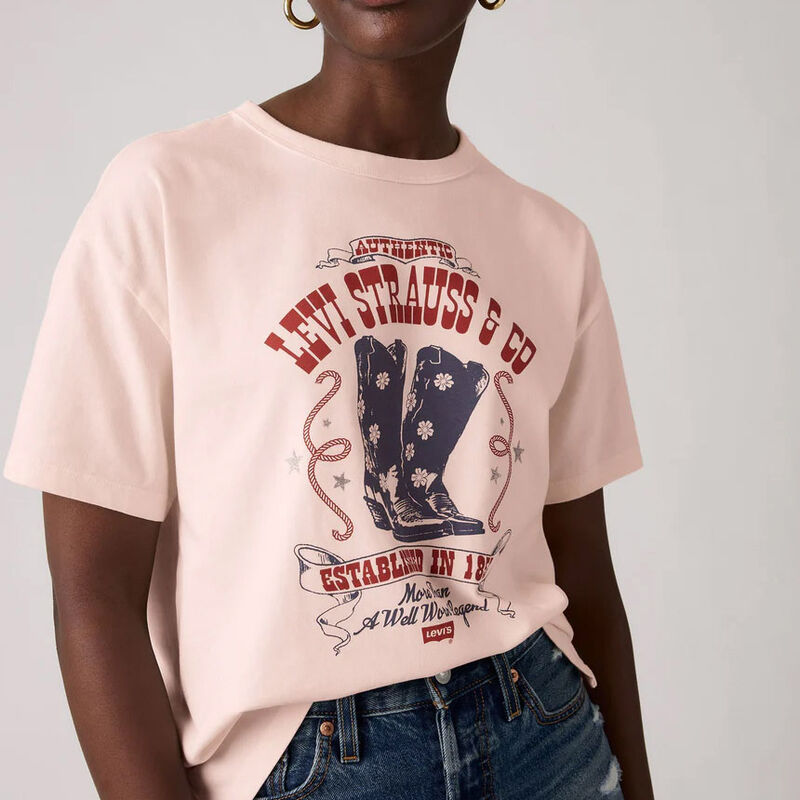 Levi's Graphic Vintage Tee Poster Daisy Boots Crystal Pink image number 2